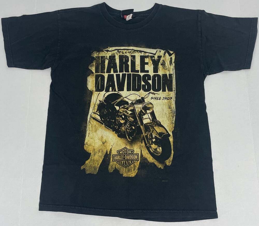 VTG Harley-Davidson Timpanogos 1956 Motorcycle T-Shirt Lindon UT Size S Grunge